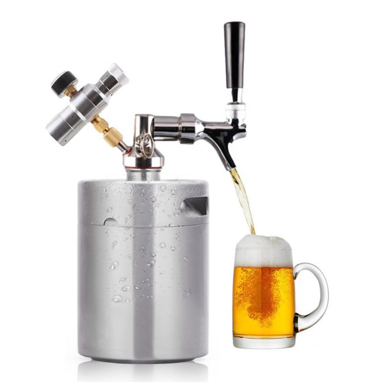 Portable Stainless Steel Pressurized Keg Growler | Kegerator for Home Brew Beer | 64 Ounce(2L)