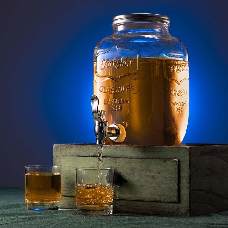 1 Gallon Premium Mason Jar Glass Drink Dispenser with Stainless Steel Spigot