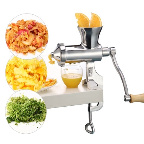 Heavy Duty Stainless Steel Manual Hand Crank Herb, Vegetable & Wheatgrass Juicer | Commercial & Home