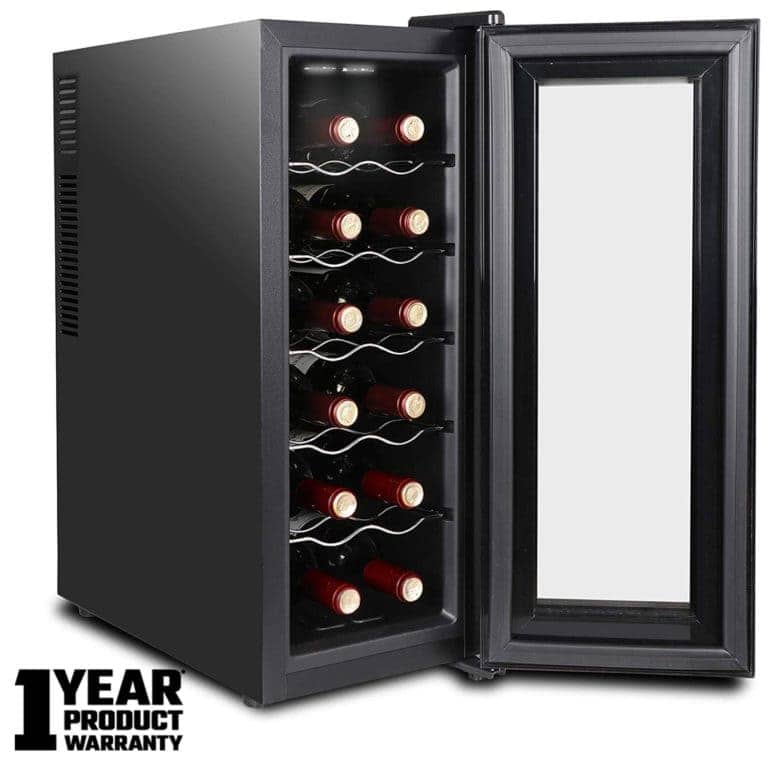 Premium Thermostatic Wine Cooler | 8/12/16 Bottles Wine Refrigerator with Interior Lighting